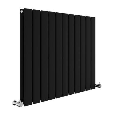Riace Midnight Black Horizontal Flat Designer Radiator 600x748mm