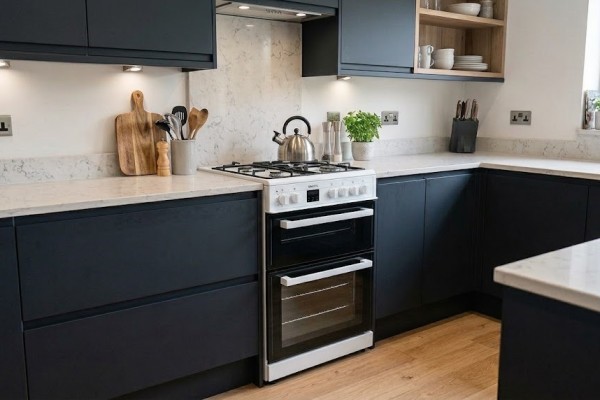 electriQ 60cm Dual Fuel Cooker - Black