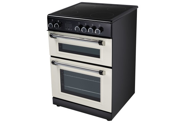 electriQ 60cm Double Oven Electric Cooker - Cream