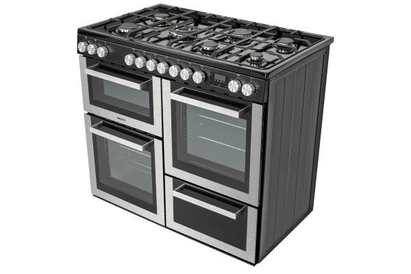 electriQ 100cm Dual Fuel Range Cooker - Stainless Steel