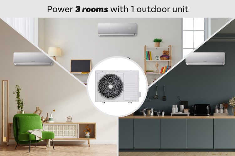 Cool 3 rooms with one outdoor unit