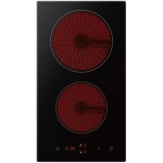 ElectrIQ 30cm Domino Touch Control 2 Zone Ceramic Hob Black