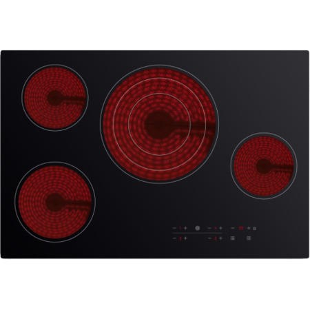 ElectriQ 77cm 4 Zone Ceramic Bevelled Edge Schott Glass Hob